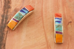 Calvin Begay Genuine Gemstones Sterling Silver Earrings